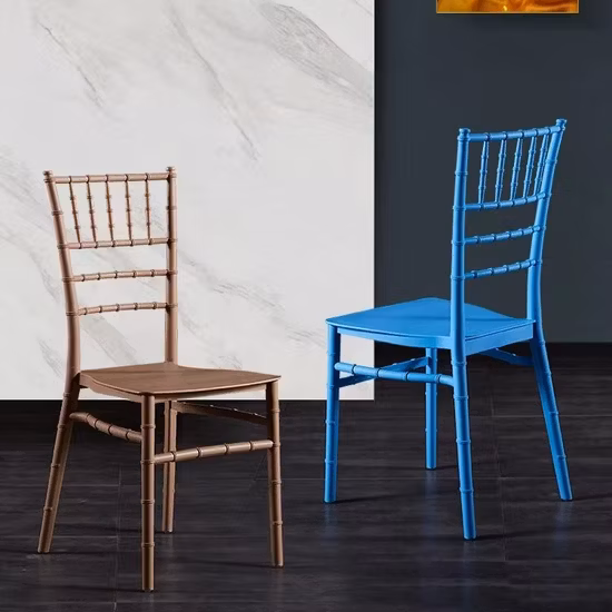 Einfache individuelle Anpassung an Tiffany-Chiavari-Stühle aus Ploypropylen-Kunststoff für Hochzeitsveranstaltungen